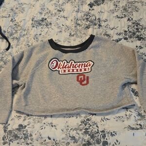 EUC Oklahoma Sooners Women's Size Small Gray Half Sweatshirt